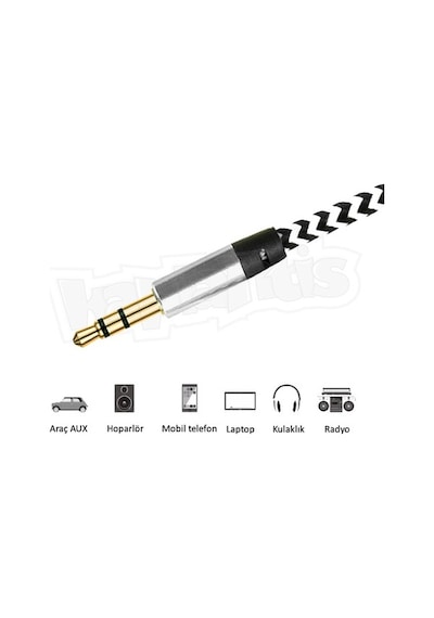 Diwu Aux Stereo 3.5Mm Data Ses Örgü Kablo Beyaz (195096698)