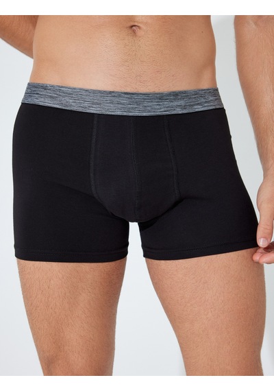 Koton Basic 3'lü Boxer Seti Kırçıllı Siyah 5wlm90066mk Siyah