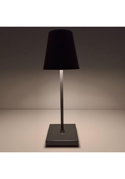 Konik Şapka Metal Şarjlı Masa Lambası Antrasit