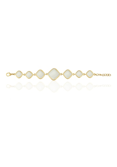 Kadir Jewellery 22 Ayar Altın Kaplama Zirkon Taşlı Ayarlanabilir Zincir Bileklik Kırmızı