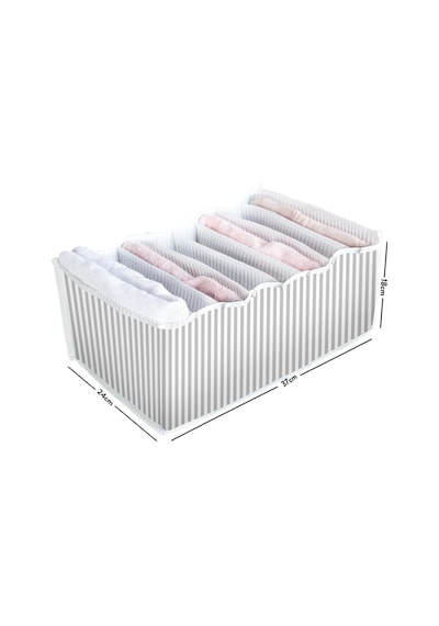 Esti 5 Adet - 8 Gözlü Çekmece Içi Akordiyon Organizer - Large 24 X 37 X 18 Gri