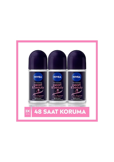 Nivea Pearl&Beauty Fine Fragrance 48H Kadın Roll-On Deodorant 3 x 50 ML