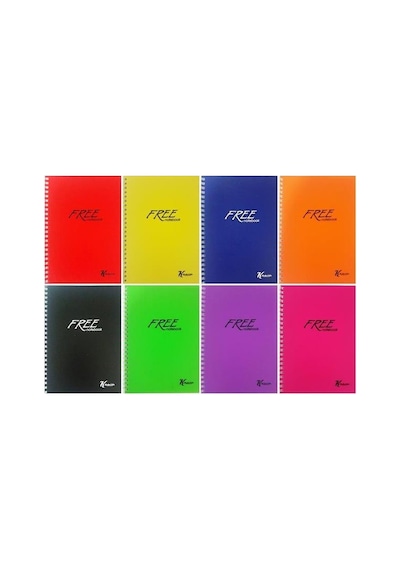 Keskin Color A5 Plastik Kapak 80 Yaprak Spiralli Çizgisiz Defter Çok Renkli