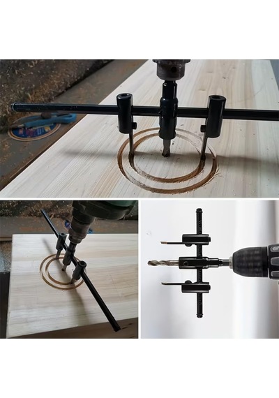Jouis Panç Delme Ayarlanabilir Alçı Panç Delme Aparatı 2 Bıçaklı Daire Testeresi 30mm-200mm
