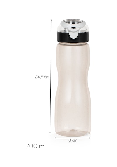 Porsima 911037-1 Bpa Free Motivasyon Sporcu Su Matarası Suluk 0,7lt Su Şişesi Gri