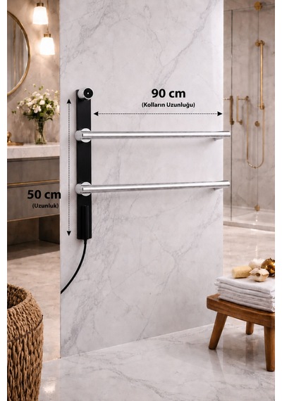 Elektrikli Havlupan 50x90xh100 Cm 60 Watt 65 C Krom