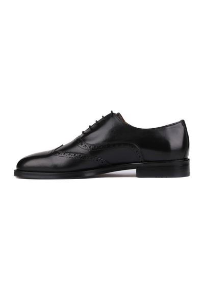 Shoetyle - Siyah Deri Bağcıklı Erkek Klasik Ayakkabı 250-450-741-siyah