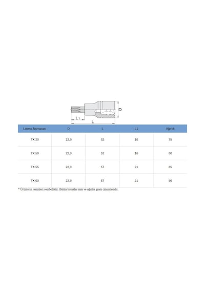 Unior 192 Tx30 1/2 Torx Lokma Anahtar T30