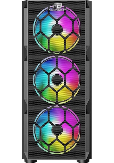 PowerBoost VK-D501M 650W 80+ USB 3.0 ATX Mesh Single Ring Rainbow Bilgisayar Kasası