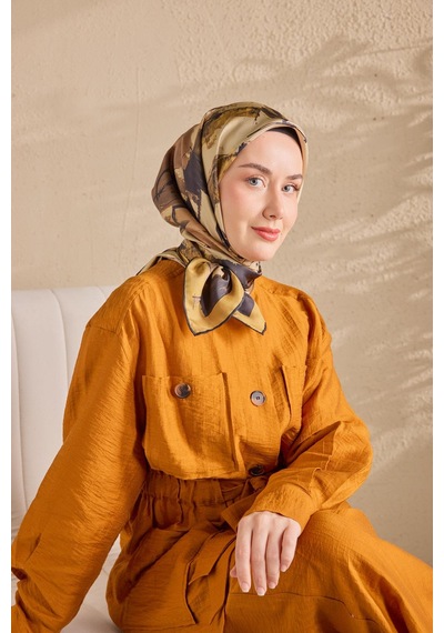 Silk Home Twill İpek Signature Altın Sarısı 90x90 Çok Renkli