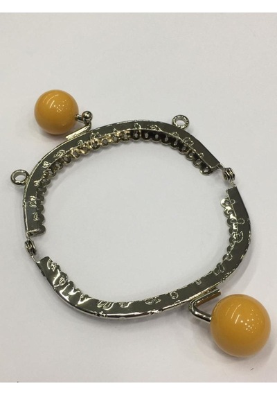 Karantuhafiye Çanta Ve Cüzdan Klipsi Oval 16 Cm Incili Model Gümüş Hardal İnci Gümüş Hardal İnci Çok Renkli