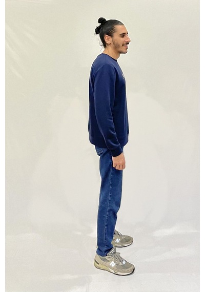 Erkek Bisiklet Yaka Rahat Kalıp 3 İplik Kalın Californıa Baskılı Sweatshirt Spr24sw32 NAVY