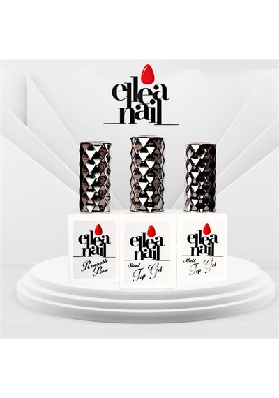 Ellea Nail Removable Base Gel Steel Top Gel Ve Matt Top Gel Seti