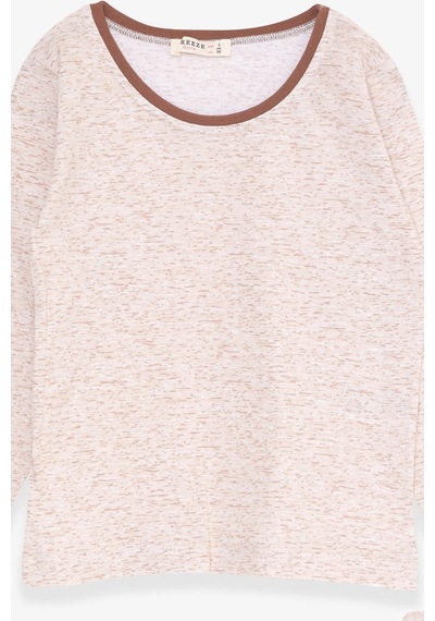 Breeze Kız Bebek Pijama Takımı Desenli 9 Ay-3 Yaş, Bej Melanj-bej Melanj Bej Melanj
