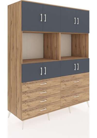 Kronos Gardrop 8 Raflı 6 Çekmeceli 8 Kapaklı 176x59x221 Çam-antrasit/çam Antrasit/çam Kronos Gardrop 8 Raflı 6 Çekmeceli 8 Kapaklı 176x59x221 Çam-antrasit/çam Antrasit/çam