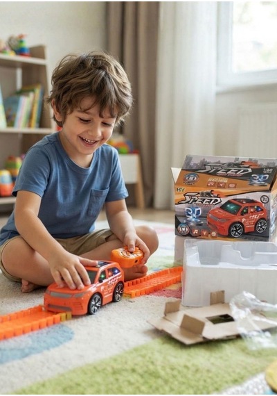 3d Müzikli Pilli Speed Car Kırmızı