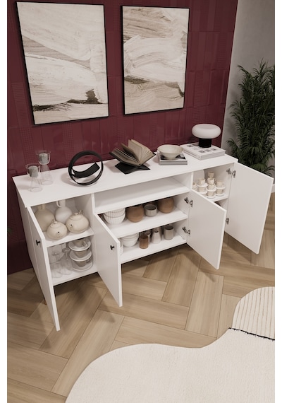 Asra Trend Lüks Konsol Tv Ünitesi %100 Mdf Salon Ve Yemek Odası Ünitesi Knsl02 Beyaz