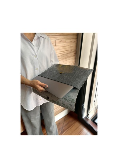 Ledcase Crocodile 13.3-14 Inch Bilgisayar Evrak Çantası 36x24cm Özel Desen Gri gri