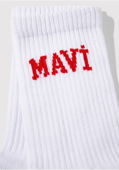 Mavi - Beyaz Soket Çorap 1912726-20454 Beyaz