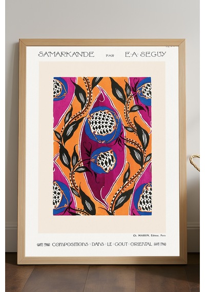 Semerkand Doğal Ahşap Çerçeveli Poster, Dekoratif Sanatsal Duvar Tablosu