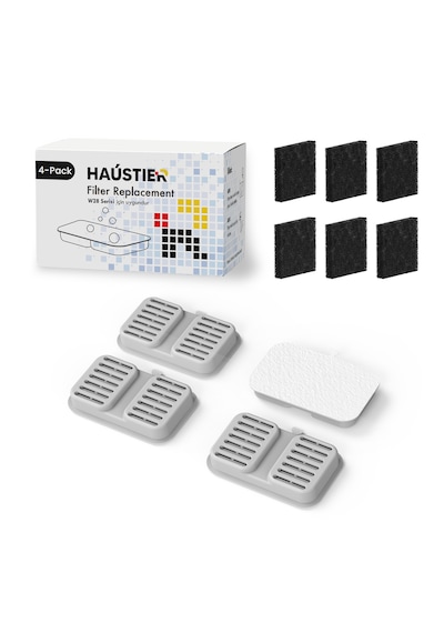 Haustier Fw3 Set Uyumlu Otomatik Kedi Su Sebili Uyumlu W28l Filtre Seti 4 Adet