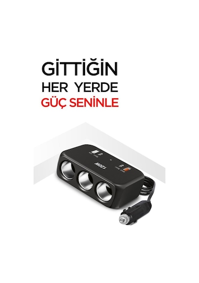 Torima G18 Siyah 120w Çoklu Çıkışlı Araç Şarj Cihazı 2x Type-c, Usb, Qc4.0 & 3 Çakmaklık Girişli
