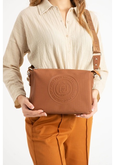 Just Polo Kadın Taba Orta Boy Kalın Askılı Günlük Çapraz Omuz Çantası 236006mh Taba