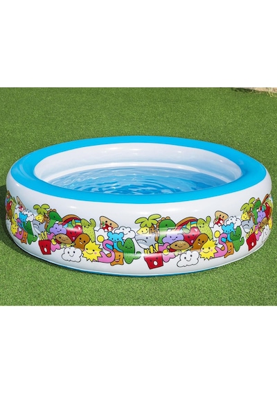 Bestway Şişme Jumbo  Desenli Havuz 51122 Çok Renkli