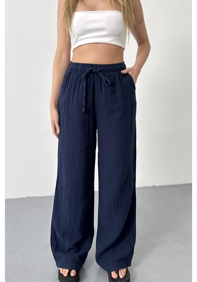 Jee Lee Kadın Beli Ayarlanabilir Çift Cepli Bol Paça Pantolon Lacivert - 26y 4010 Lacivert Jee Lee Kadın Beli Ayarlanabilir Çift Cepli Bol Paça Pantolon Lacivert - 26y 4010 Lacivert