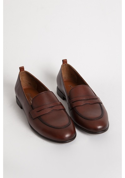 Dericlub Kadın Gerçek Deri Loafer Br 04037 Taba