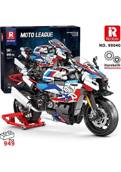 Reobrix Technic 99040 Moto League Bmw S1000 Rr Motosiklet Yaratıcı Yapı Blok Seti Building Blocks The Clock Tower - 949 Parça