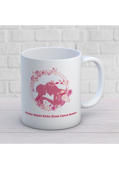 Anneler Günün Kutlu Olsun Canım Annem Yazılı Hediyelik Kupa Mod5 Beyaz