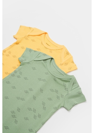 BabyCosy Organik Modal Fil Baskılı 2 Li Kısa Kollu Tulum Csym11426 001