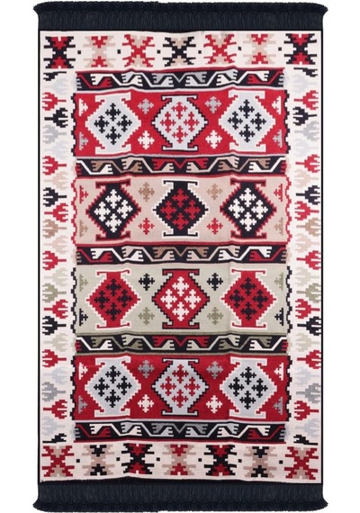 Bigghome Çift Taraflı Kilim, Makinede Yıkanabilir, Modern Desenli, 80 150 Cm, Sa1590a