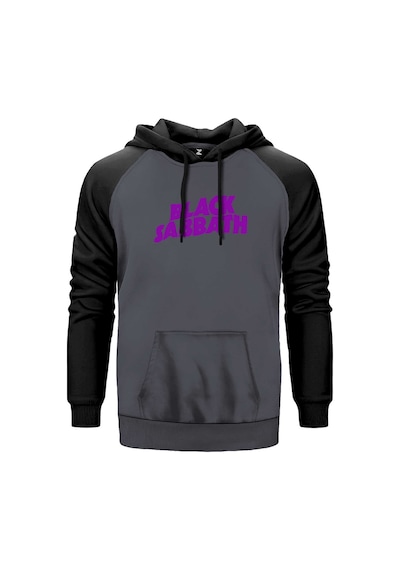 Black Sabbath Purple Yazı Gri Renk Reglan Kol Sweatshirt Gri