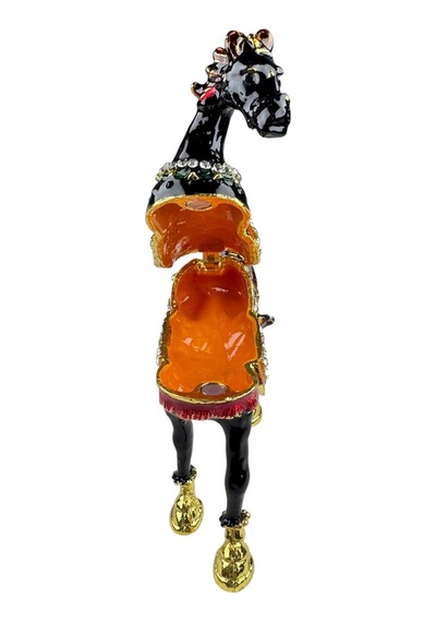 Düz At Biblo 7,5 7,5 CM Siyah Gold Taş Detaylı