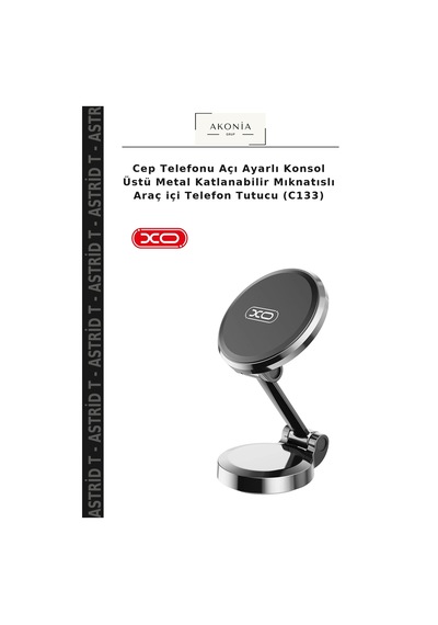 Cep Telefonu Açı Ayarlı Konsol Üstü Metal Katlanabilir Mıknatıslı Araç İçi Telefon Tutucu C133