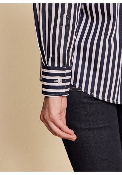 Brooks Brothers Lacivert Kadın Regular Fit Çizgili Gömlek Bbfw26fsh007