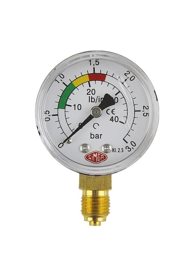 Simga 0-16 Bar Çap Ø52 MM ALTtan Bağlantılı Kuru Tip Manometre
