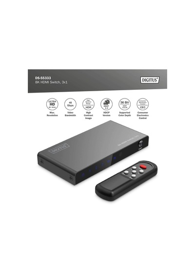 Dıgıtus 8k Hdmı Switch, 3x1 3x1 Hdmı Switch, 8k/60hz 4:4:4 , Hdr, Hdcp 2.3