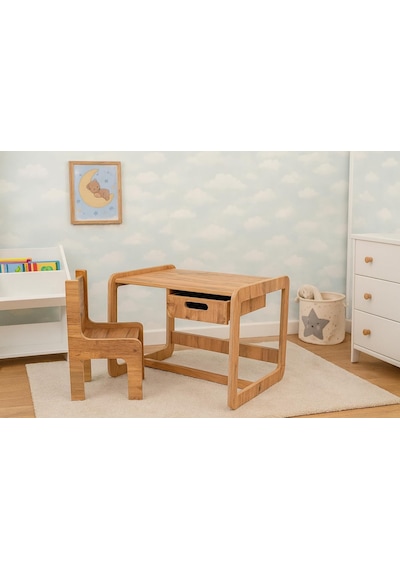 Tek Kişilik Çekmeceli Ahşap Çocuk Oyun & Aktivite Masa Ve Sandalye Takımı - 18mm Ceviz Renk Mdf Çok Renkli Tek Kişilik Çekmeceli Ahşap Çocuk Oyun & Aktivite Masa Ve Sandalye Takımı - 18mm Ceviz Renk Mdf Çok Renkli
