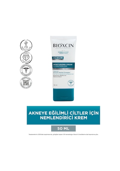 Bioxcin Acnium Sebum Dengeleyici Nemlendirici Krem 50 Ml + Bioxcin Acnium Yüz Yıkama Jeli Sebium Dengeleyici 500 Ml