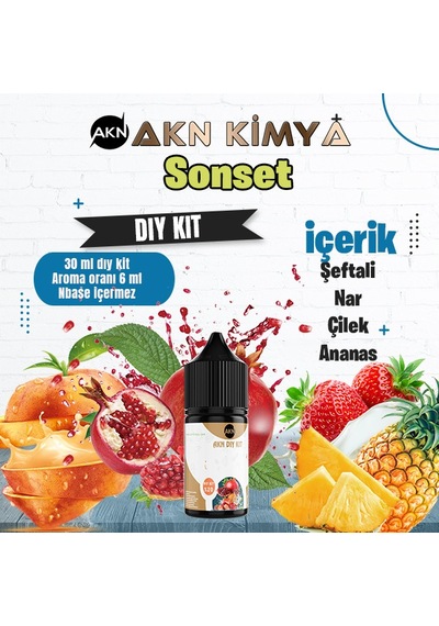 Sonset Dıy Kit Şeftali Çilek Ananas Gıda Aroması %20 Oranda Aroma İçerir Hazır Değildir 30 Ml