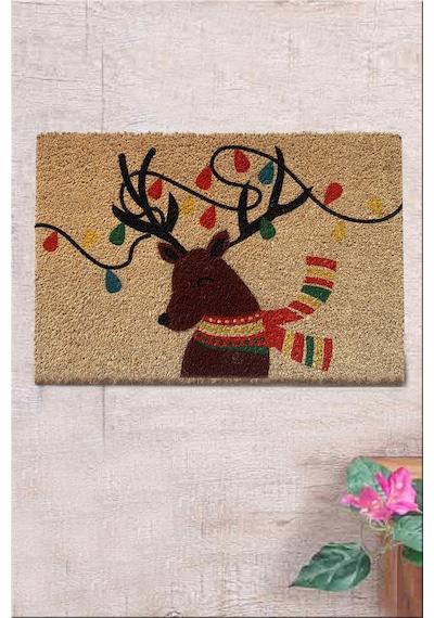 Co Co Eleni 40x60 cm Doğal Ko ko Kıl paspas,Hindistan Naturel Kapı Önü Paspası