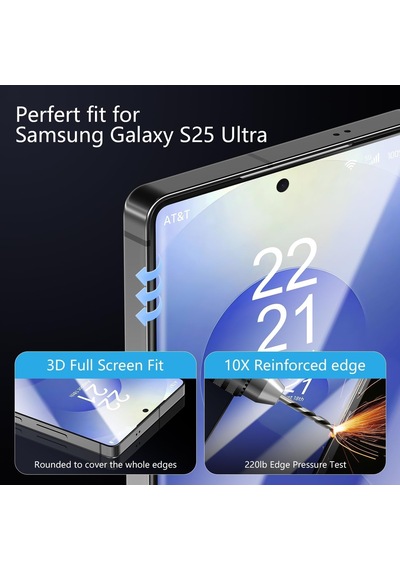 Samsung Uyumlu Galaxy S24 Ultra Hayalet Ekran Koruyucu Otomatik Hizalama, Ekstra Güçlendirilmiş Kırılmaz Cam Galaxy S24 Ultra