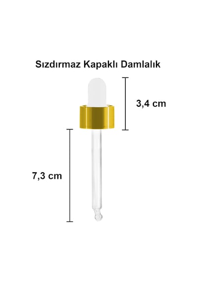 Afracam Şeffaf 50 Ml Kapaklı Dropper Damlalık Cam Şişe 30 Adet Siyah