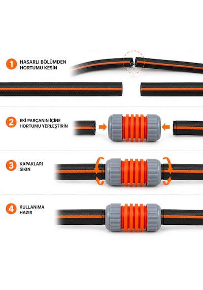 1/2 İnç Bahçe Hortumu Hızlı Bağlantı Adaptör Eki Dayanıklı Bahçe Sulama Aparatı 1 1/2''