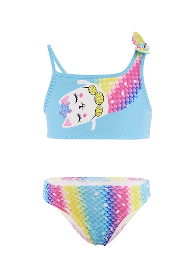 Denokids Deniz Kedisi Kız Çocuk Bikini Çok Renkli