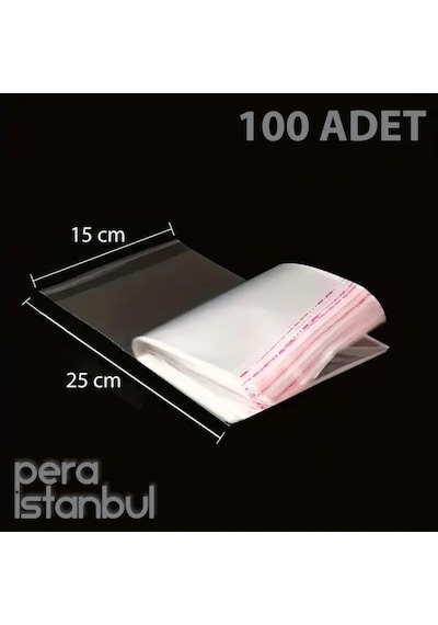 100 Adet 15x25 Kendinden Yapışkanlı Açılıp Kapanabilir Şeker Kurabiye Şeffaf Plastik Poşet Torba