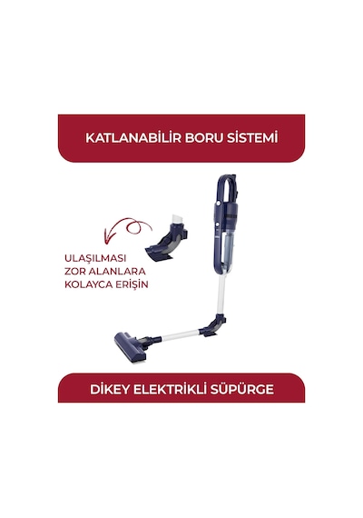Svc 8640 Esnek Dikey Elektrikli Süpürge, 600 W, 16 Kpa Emiş Gücü, 800 Ml Toz Haznesi, Hepa Filt Tek Renk